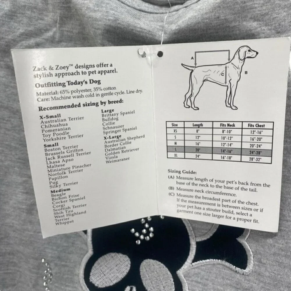 Zack & Zoey Skull Rhinestone Dog Tee Shirt